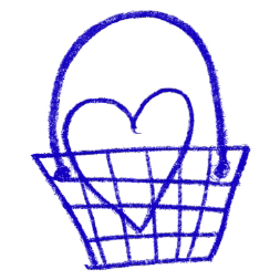 Hand drawn blue basket
