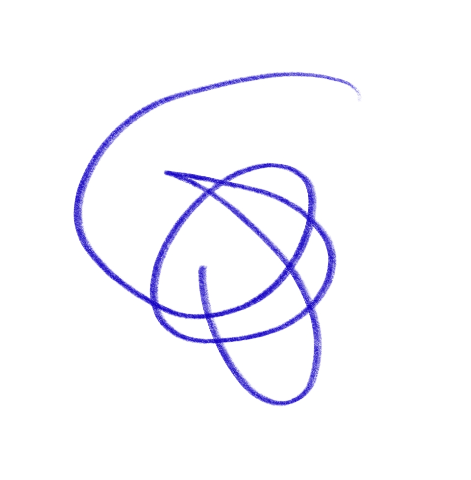 Hand drawn blue squiggle