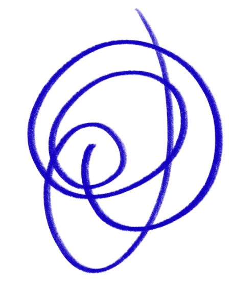 Hand drawn blue squiggle
