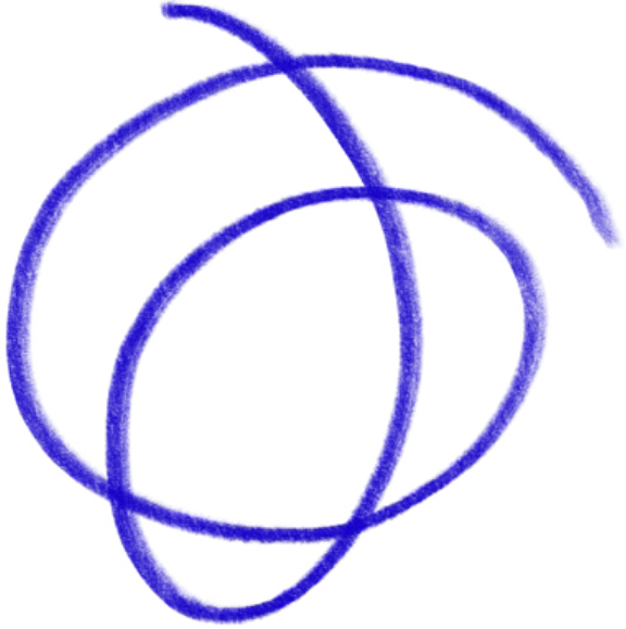 Hand drawn blue squiggle