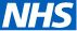 White NHS logo on blue background