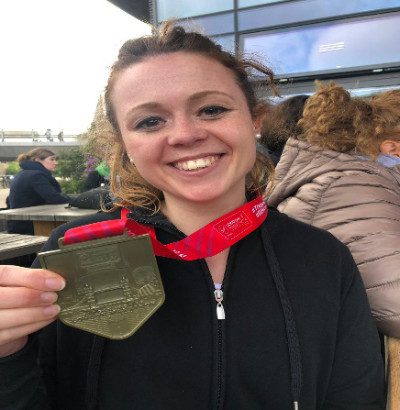 Abigail Chiswell-White with her London Marathon medal
