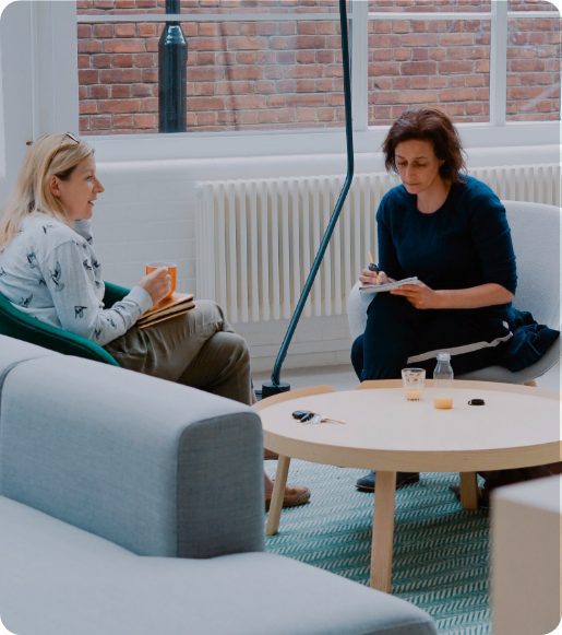 Two women talking