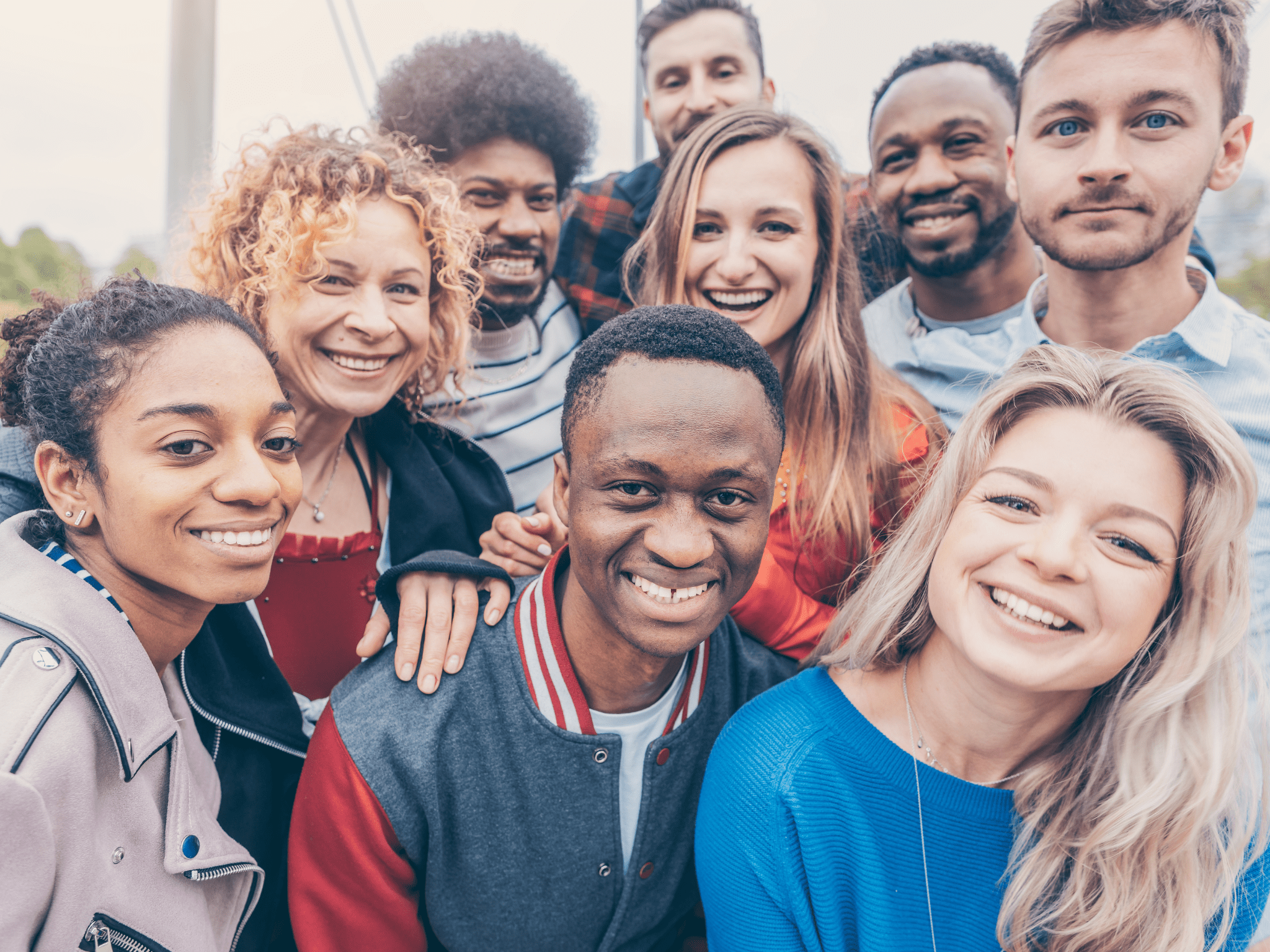 Group of people smiling