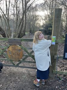 lady smiling by gate